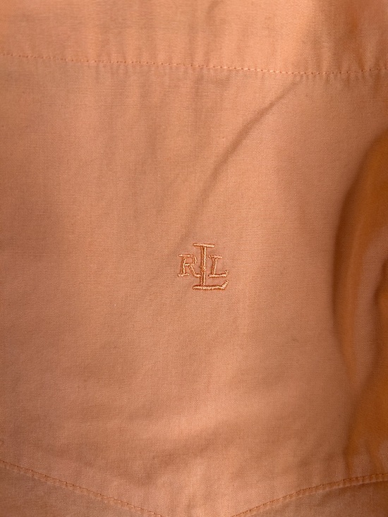 Lauren Ralph Lauren Coral 100% Cotton Button Down Long Sleeve Minimalist Top 1X - Picture 4 of 6